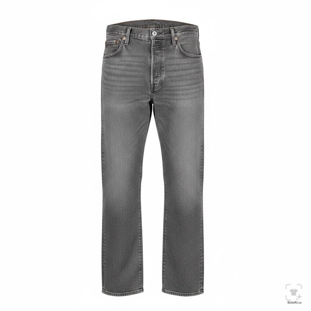 Levis 501 Jeans Mens 36x30 Gray Denim Classic Fit Straight Button Fly Stretch